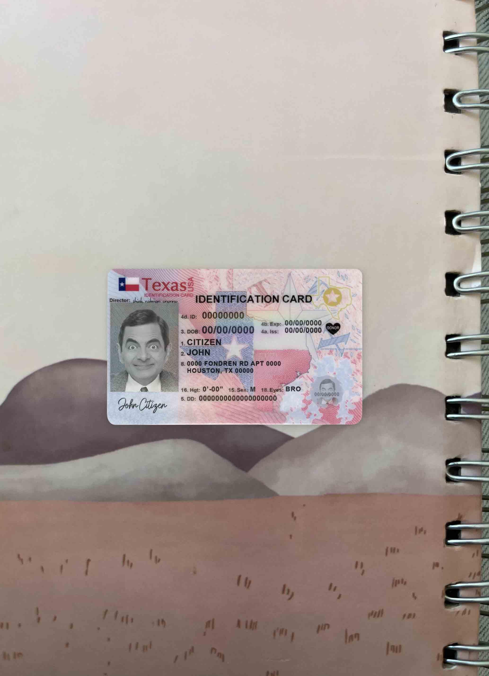 USA Texas New ID photolook FRONT PSD template